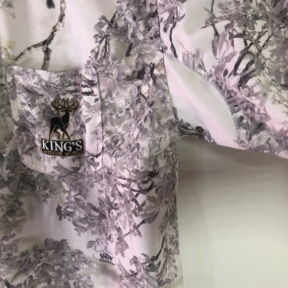 King’s Outdoor World Long Sleeve Snow Shadow Camo T-Shirt, Large - Picture 5 of 7
